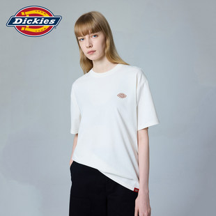 Dickies帝酷适夏季小LOGO刺绣宽松短袖T恤全棉男女同款休闲上衣