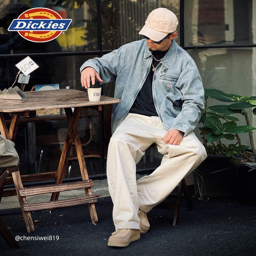 Dickies帝酷适26秋冬新款水洗牛仔IKE夹克休闲宽松版型带扣领设计