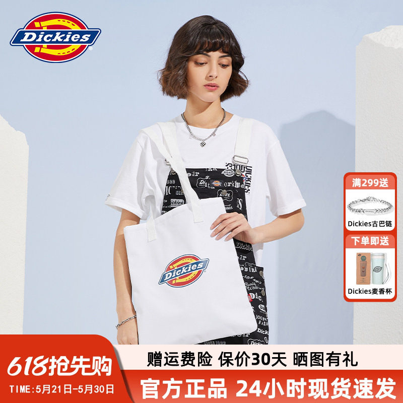 Dickies大容量帆布包2022新款女友包帝酷适潮单肩百搭托特包10511