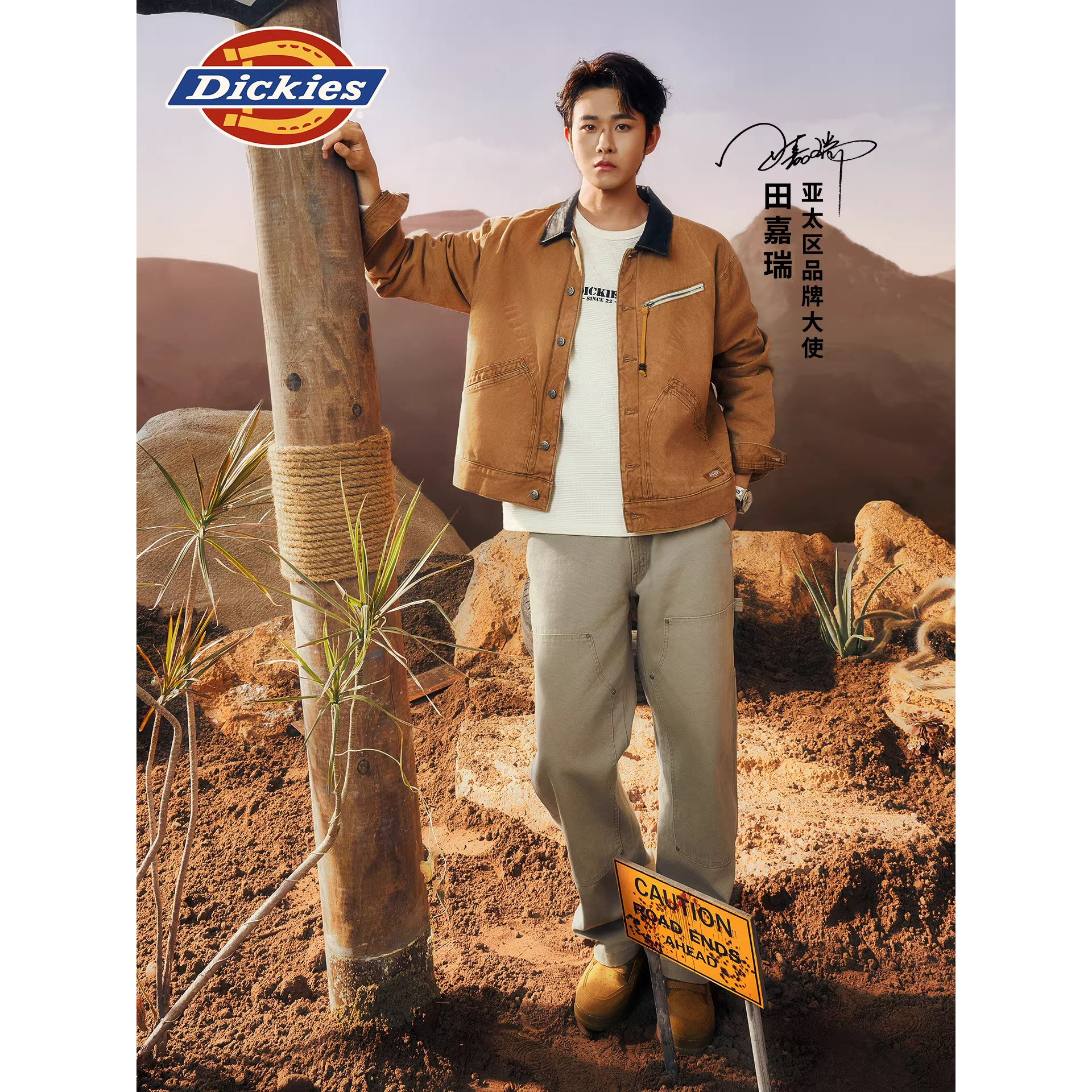 Dickies【田嘉瑞同款工装裤】帝酷适重磅休闲帆布双膝裤伐木裤