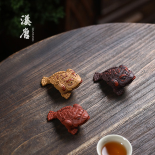 汉唐宜兴紫砂茶宠三足金蟾精品可养茶玩茶盘摆件功夫茶具茶道配件