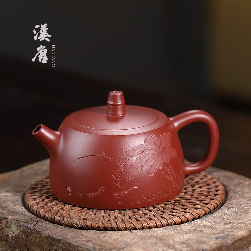 汉唐井栏原矿紫砂壶宜兴茶壶泡茶家用功夫茶具手工球孔过滤泡茶壶
