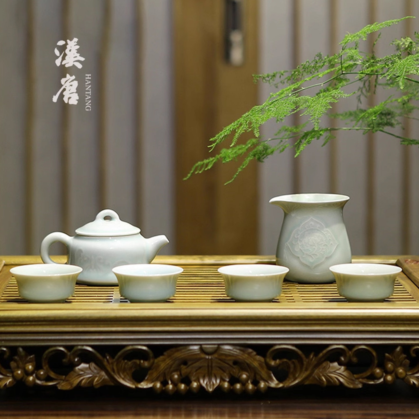 汉唐茶具景德镇家用手工陶瓷功夫红茶茶具套装福到茶壶茶杯子6件