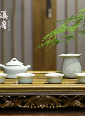 汉唐茶具景德镇家用手工陶瓷功夫红茶茶具套装福到茶壶茶杯子6件