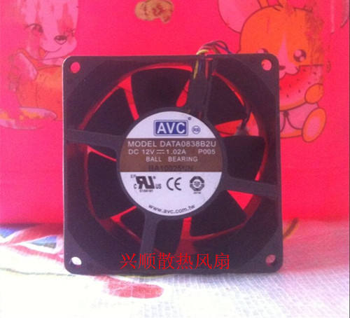 AVC 8038 DATA0838B2U 12V 1.02A 四线8CM服务器测速机箱散热风扇