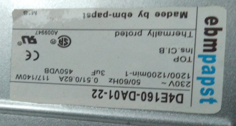 德国EBM双进离心风机 D4E160-DA01-22 230V 115W 电厂专用鼓风机