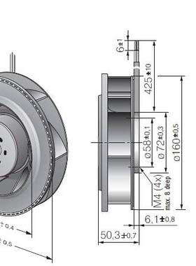 法国 ECOFIT 2RRE15 220X45R 230V 50/60Hz 89/138W 离心风机
