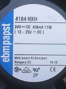 ebmpapst 4184N/2XH 24V 458mA 11W 120*120*38MM 铝框耐高温风扇