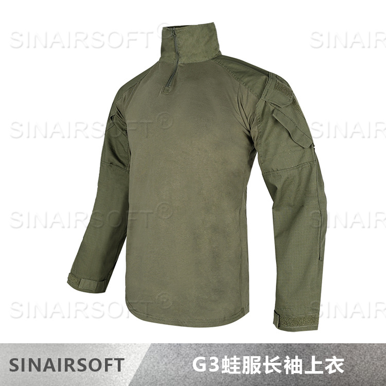 跨境热卖 战术户外g3 男士长袖t恤 美式军迷上衣带护肘 rg