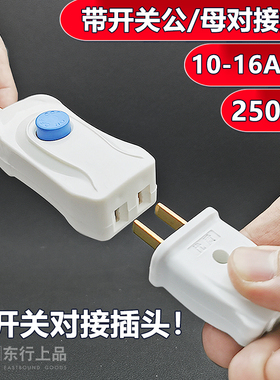 家用电风扇电动车充电二芯电源延长线床头插座两脚插头不带线插头