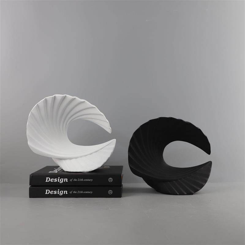 北欧海浪扇子工艺品树脂摆设客厅电视柜样板房展示柜摆件软装饰品