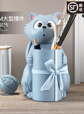 猫咪大型落地收纳摆件家居饰品客厅电视柜沙发旁边乔迁新居送礼品