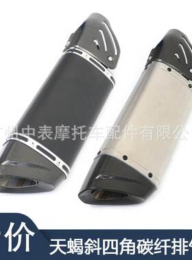 摩托车改装R6Z900黄龙300 600 GSX250天蝎斜四角碳纤盖排气管