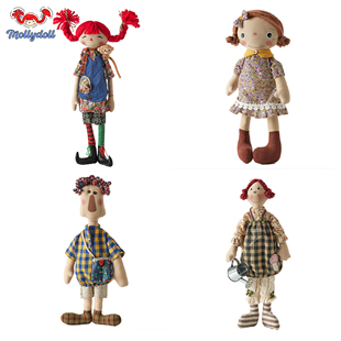 Mollydoll复古手工娃娃玩偶摆件毛绒玩具公仔生日新年礼物送女友