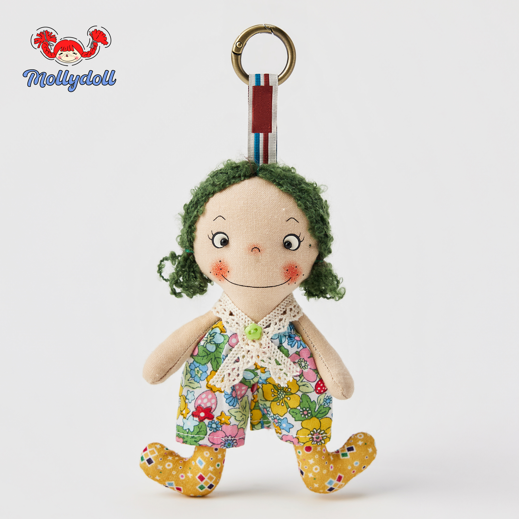 Mollydoll复古手工娃娃毛绒玩偶包包挂件生日七夕礼物钥匙扣车挂