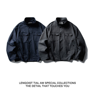LENGOIST 质感非凡双贴袋立领哈灵顿改良秋冬男长袖cleanfit夹克