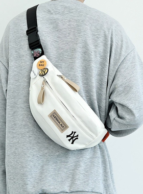 潮牌联名单肩包胸包男士斜挎男款运动休闲2025新款夏季手机腰包女