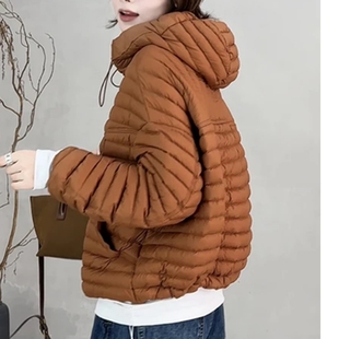 2025年秋冬新款小暖炉显瘦女款轻薄连帽保暖棉袄外套棉服时尚女装