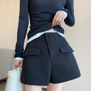 今年流行款的短裤宽松慵懒风休闲裤黑色夏季西装裤2026新款阔腿裤