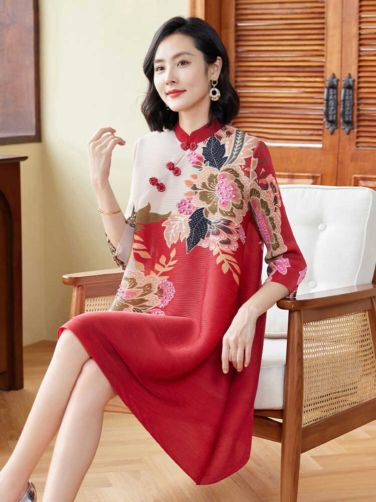 钉珠印花三宅宴会立领敬酒新中式