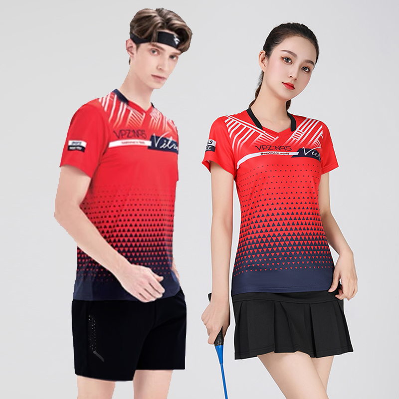 羽毛球服女套装情侣运动短袖韩版速干透气团购定制印字跑步乒乓服