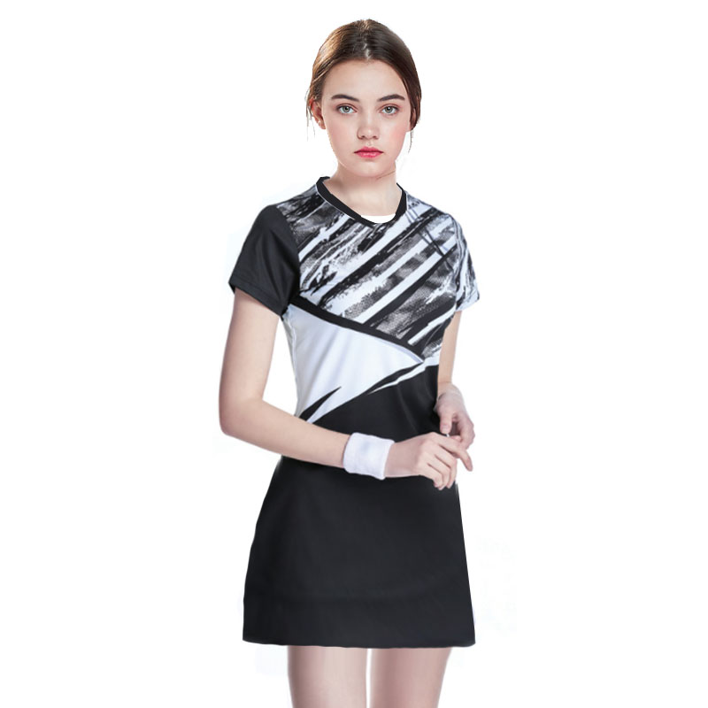 羽毛球服女连衣裙长短袖新款速干