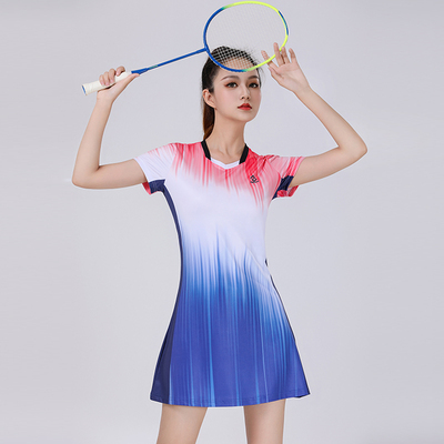 羽毛球服女连衣裙运动速干女士短袖上衣情侣新透气t恤乒乓网球服