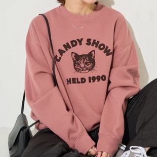 现货freaks store圆领字母加绒卫衣休闲动物头上衣