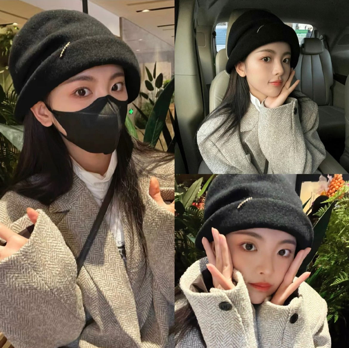 杨超越同款国现maxim kobe M4052日本制羊毛织帽保暖堆堆帽冷帽