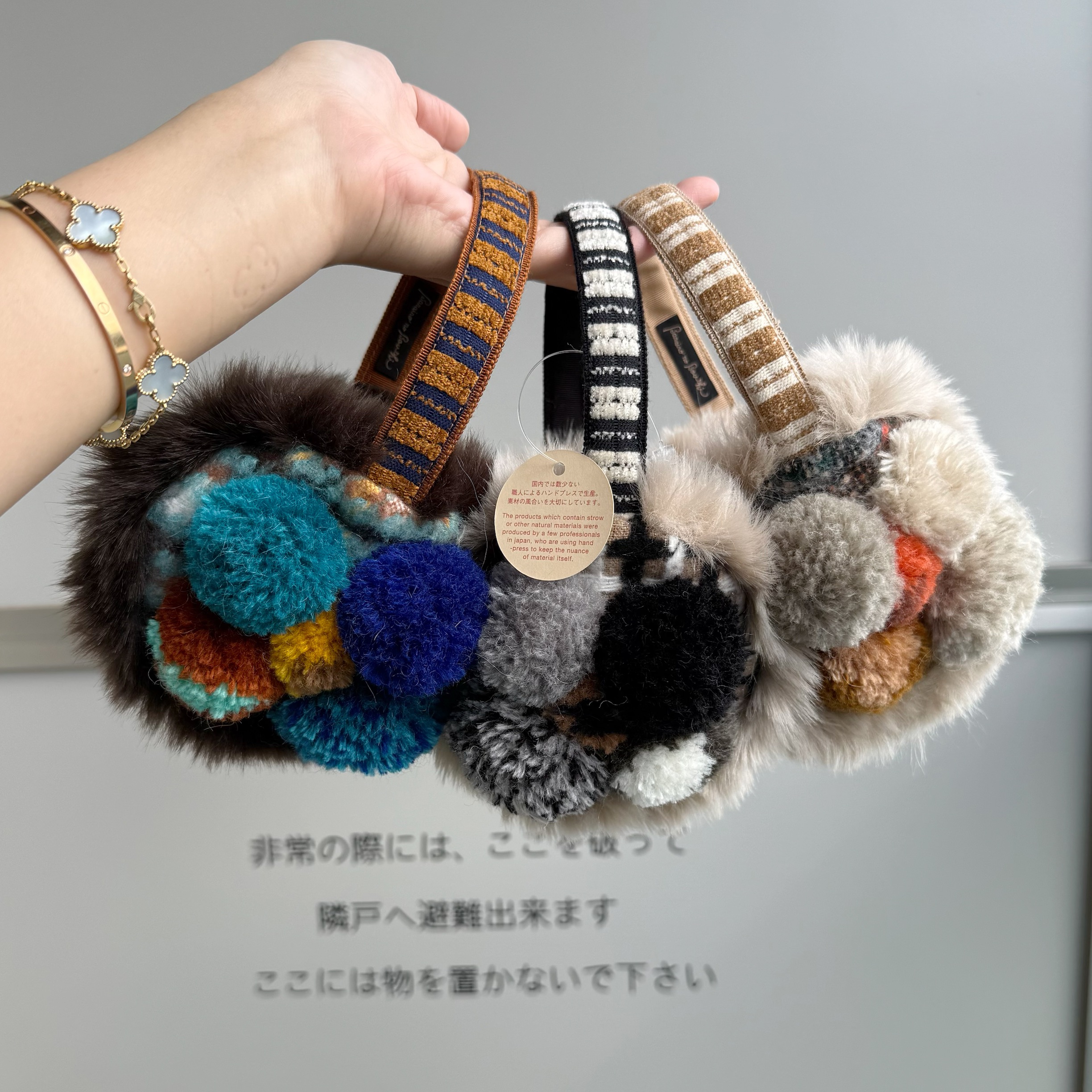 国现BRA02294*BRA02228可爱耳罩BRA02227*CA4LA秋冬耳朵绒毛保暖