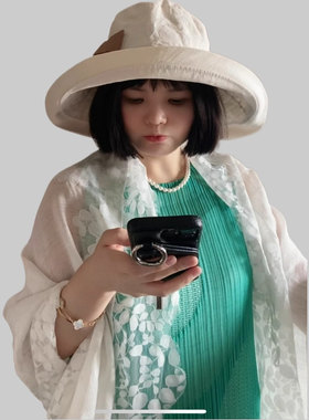 国现CA4LA*TKU00469*TKU00395蝴蝶结丝带渔夫帽防晒帽可手洗折叠