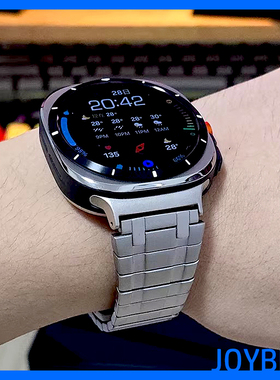 不锈钢AP表带适用三星手表Galaxy watch7金属磁吸Ultra硅胶47mm