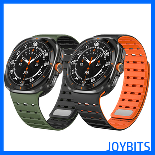 透气磁吸硅胶表带适用三星Galaxy手表watch8防水Ultra运动classic