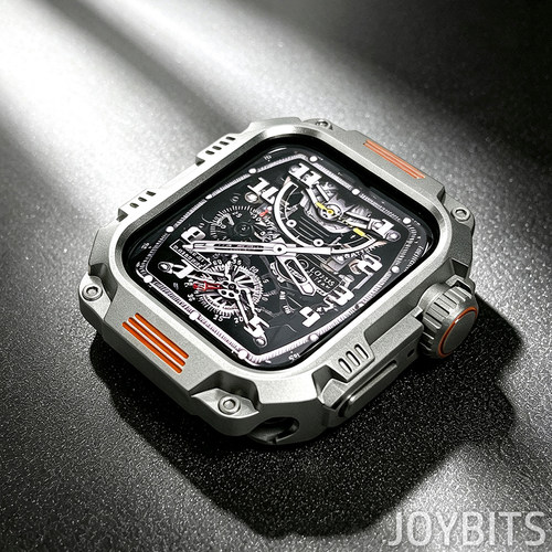 金属Ultra改装保护壳适用iWatch苹果手表S11硅胶se一体46表带49mm