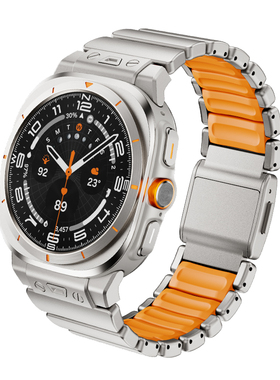 纯钛合金属磁吸表带适用Galaxy三星Watch87保护壳Ultra不锈钢47mm