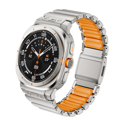 纯钛合金属磁吸表带适用Galaxy三星Watch87保护壳Ultra不锈钢47mm