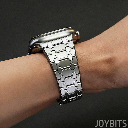 适用iWatch苹果手表带不锈钢AP橡树磁吸S11钛色金属Ultra硅胶49mm
