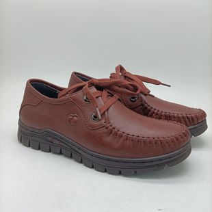 欢腾断码男鞋真皮头层牛皮透气时尚休闲圆头防滑男皮鞋38码缝制款
