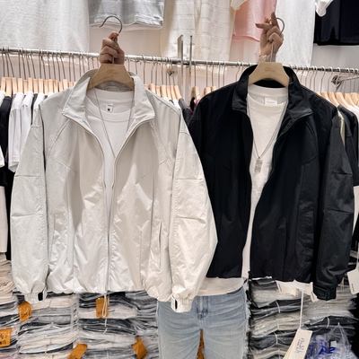 FXB6622春季新款男士休闲立领夹克外套时尚百搭日系宽松简约外套