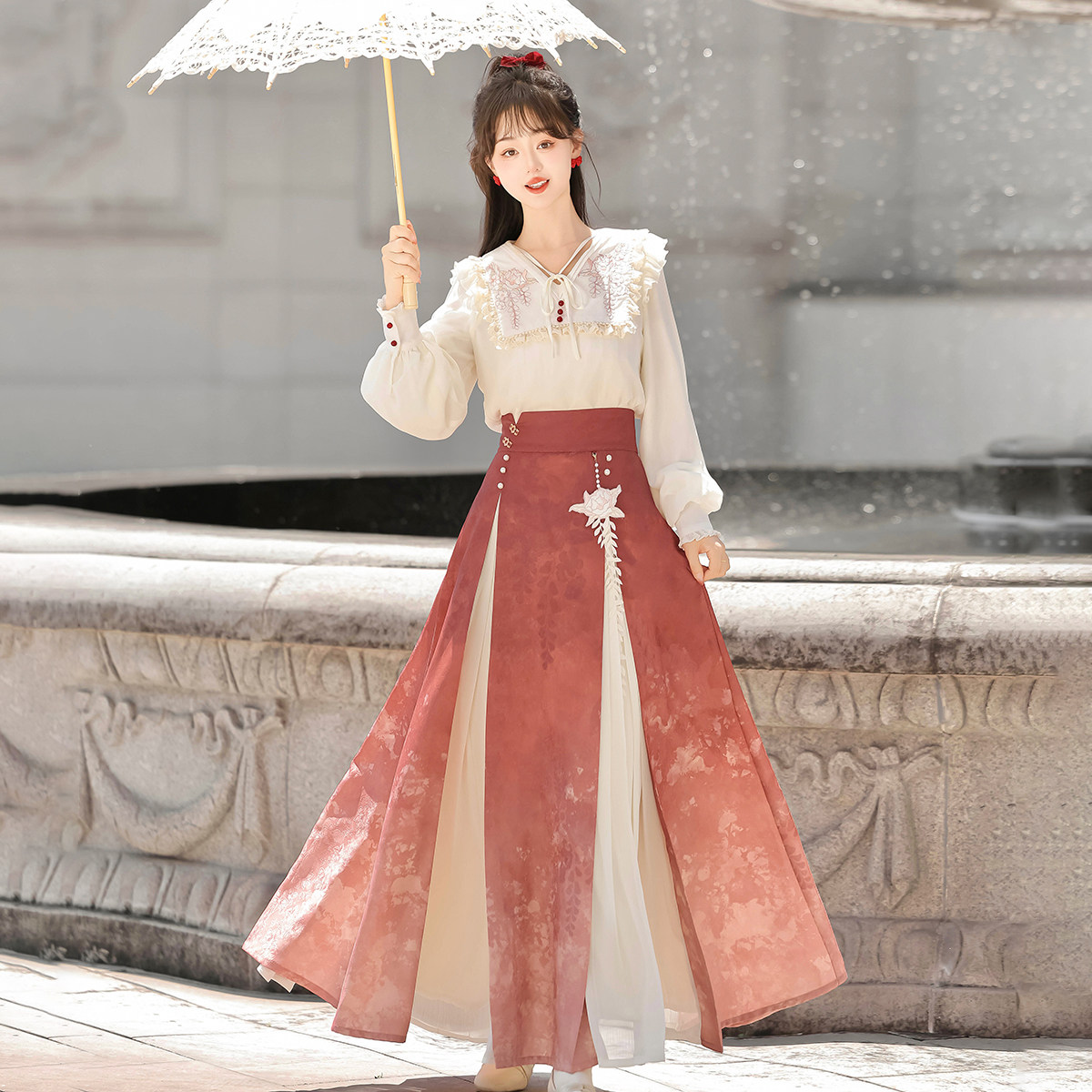 半身裙女春秋装国风汉元素上衣气质设计感收腰显瘦新中式长裙套装,女装/女士精品,半身裙,淘宝优惠券,粉丝福利购,淘宝优惠卷