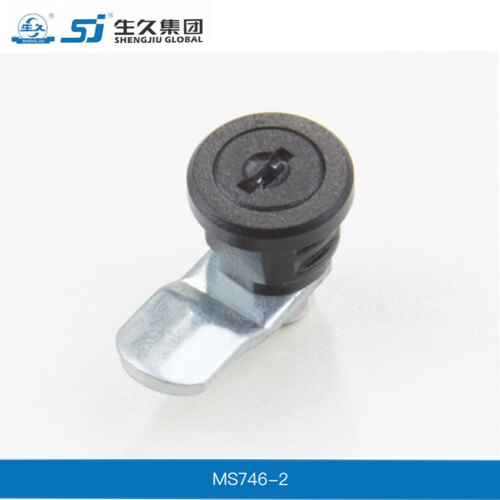 生久柜锁门锁MS746-2圆锁 拉杆锁黑色门锁机箱锁配电柜锁 拉伸锁