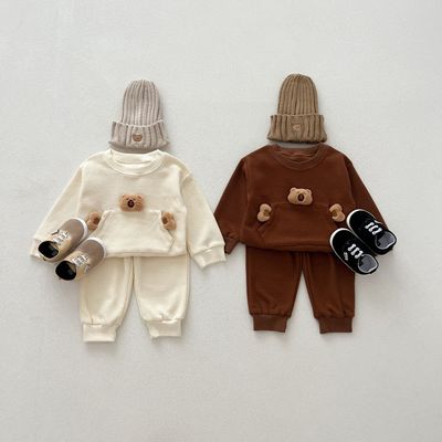 男宝宝秋装两件套装洋气婴儿衣服一岁小童时髦卫衣裤子分体春秋季