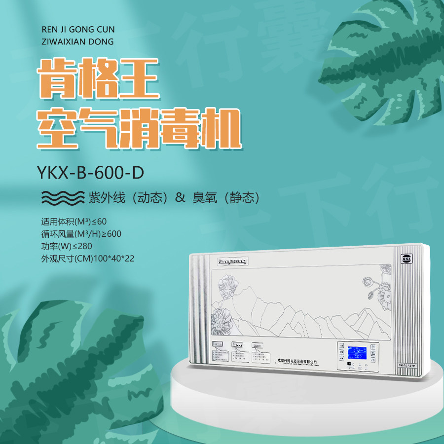 雾霾空气净化器家用YKX-B-600-D壁挂负离子臭氧消毒机杀菌除异味