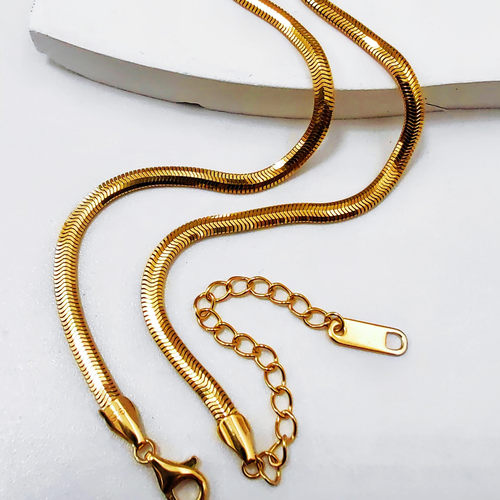 谷爱凌S925纯银刀片女蛇骨项链