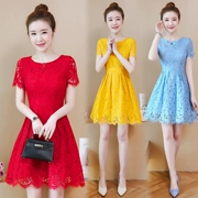Mùa hè 2019 mới của phụ nữ Hàn Quốc ren Một chiếc váy ngắn thời trang váy ngắn váy ngắn - A-Line Váy