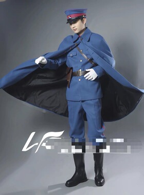 蓝色直系军阀奉系北洋军统服剧本杀景点影楼写真帅气服北洋军少帅
