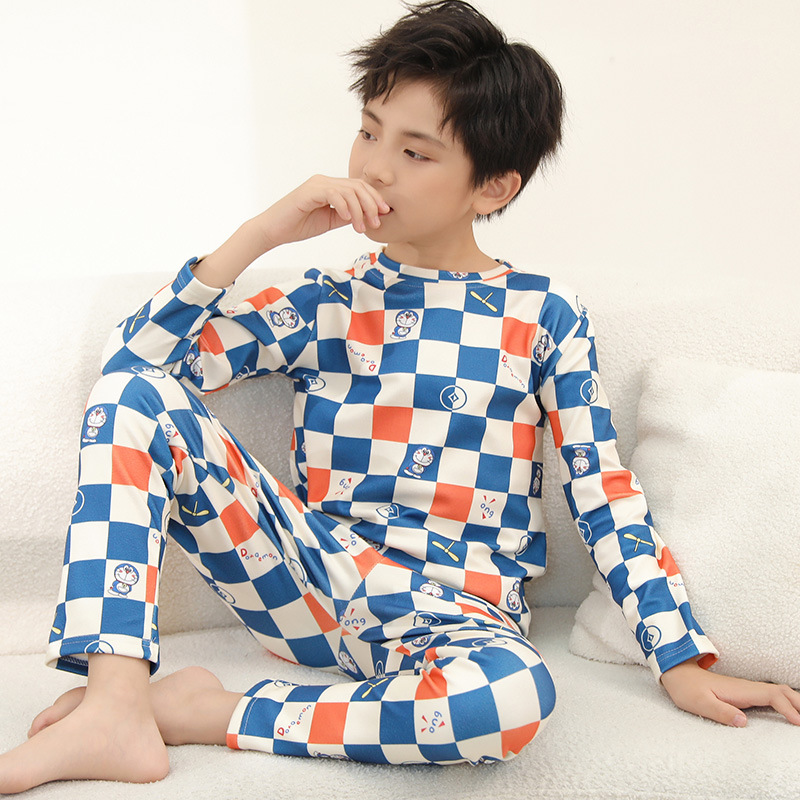 儿童秋衣秋裤套装男童春秋家居服内衣居家睡衣女童宝宝中小童德绒