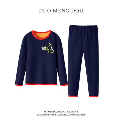 男女童保暖内衣中大童加绒加厚睡衣二件套儿童秋冬款套装厂家