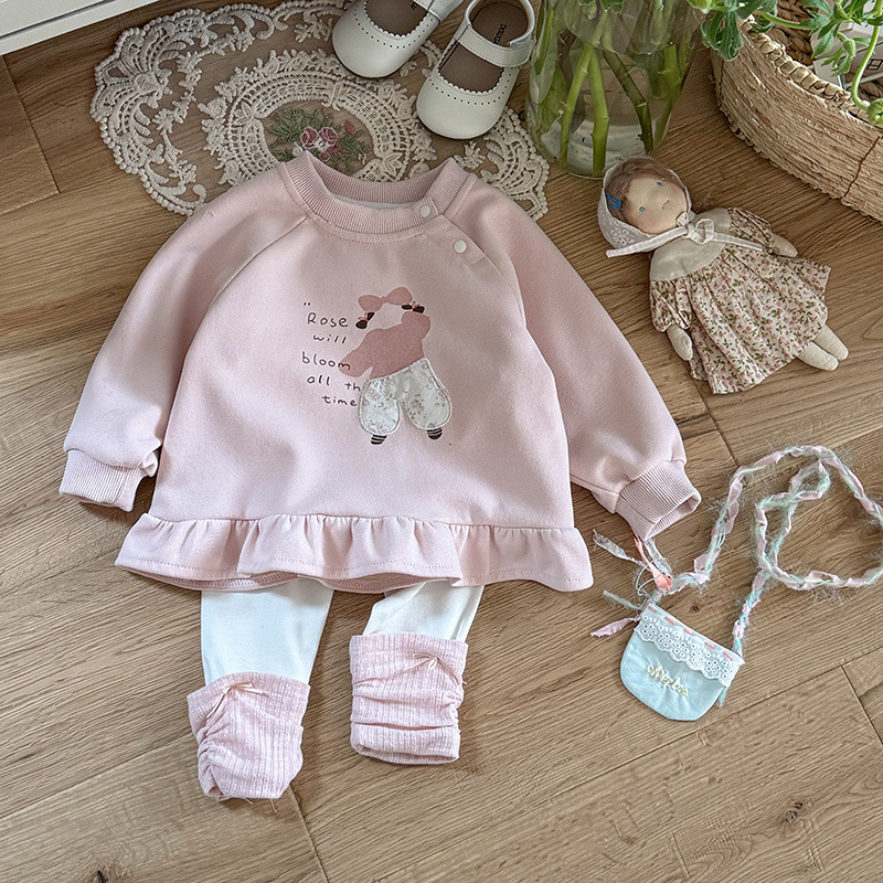 女童秋装套装2025洋气宝宝上衣打底裤外穿婴幼儿休闲女两件套 a类