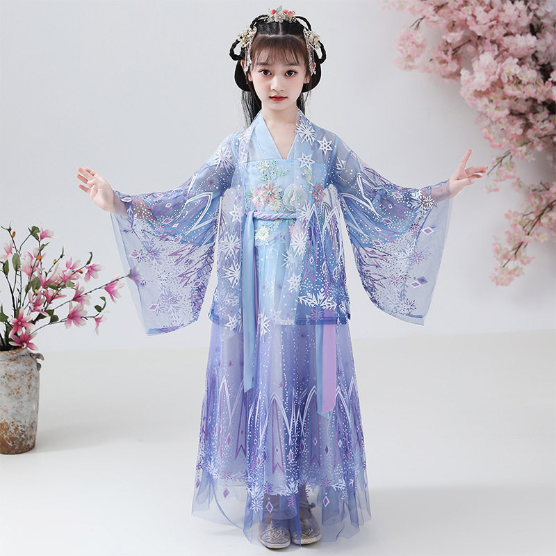 汉服女童夏装儿童秋季连衣裙古装秋装超仙唐装夏季襦裙女夏